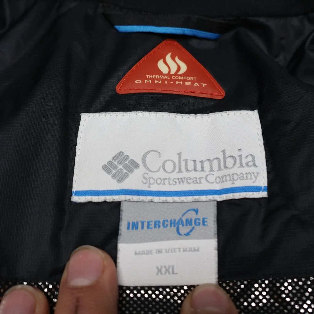 Columbia Jacket Mens XXL Black Omni-Heat Insulated Wind Rain‎ Quilted Puffer